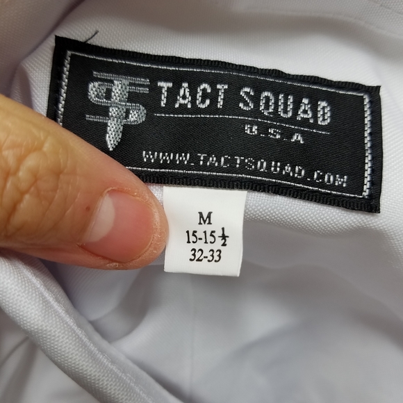 Tact Squad Private security White Long Sleeve Shirt Size Medium.Pit to pit app - Picture 6 of 9